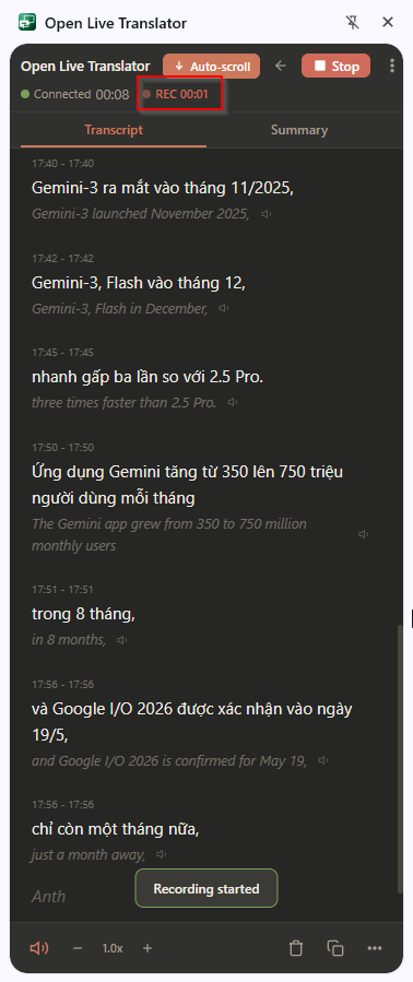 Extension UI — recordVideo